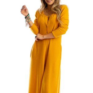 Three Bird Nest Simply Comfort Jumpsuit - Mustard - Size Medium - BRAND NEW